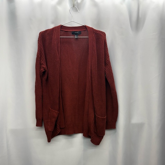 Forever 21 Sweaters - Forever 21 Brick Red Open Cardigan